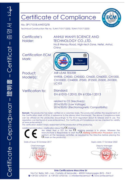 TRUNG QUỐC Anhui Wanyi Science and Technology Co., Ltd. Chứng chỉ